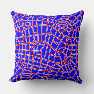 Map Pattern 030520 - Red White and Blue Cushion