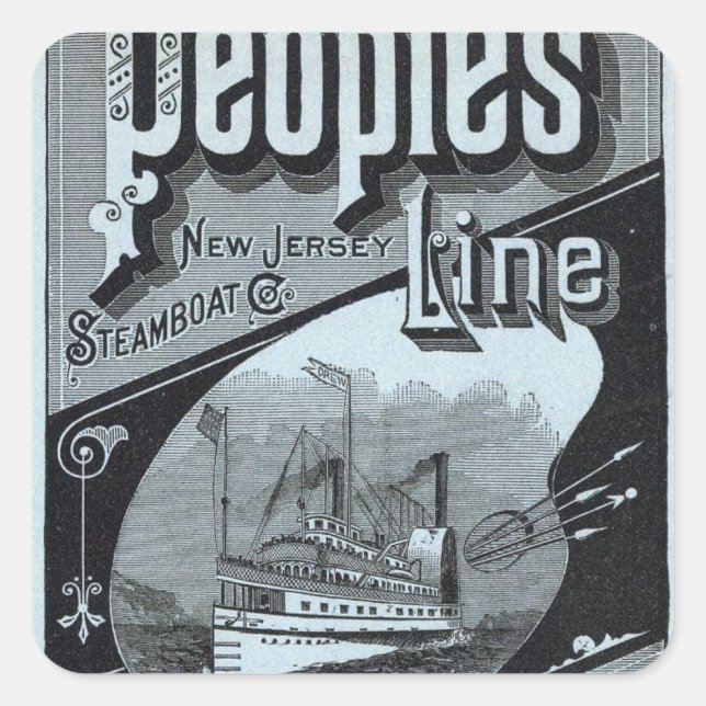 Map Peoples Line of Steamers Square Sticker (Front)
