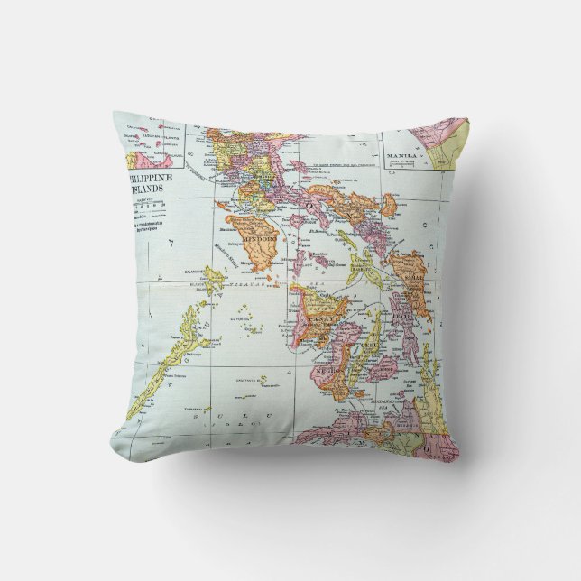 MAP: PHILIPPINES, 1905 CUSHION (Front)