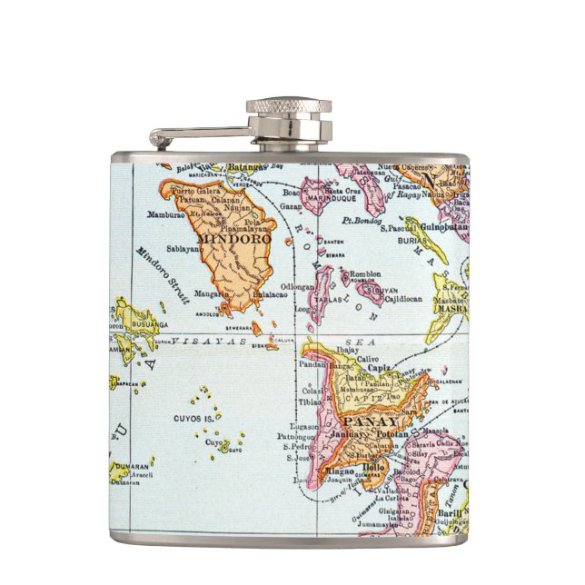 MAP: PHILIPPINES, 1905 HIP FLASK (Front)