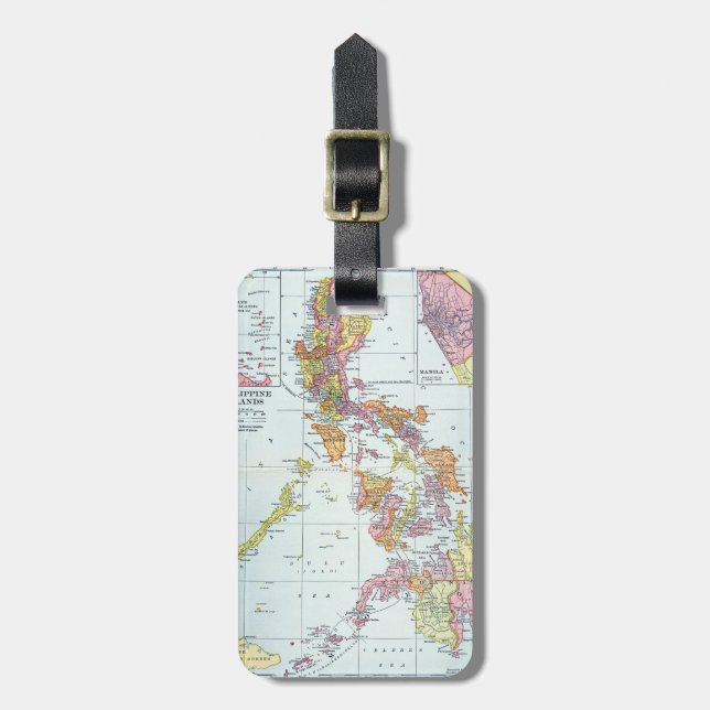 MAP: PHILIPPINES, 1905 LUGGAGE TAG (Front Vertical)