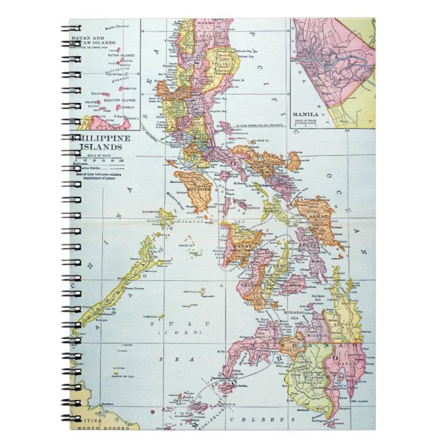 MAP: PHILIPPINES, 1905 SPIRAL NOTEBOOK (Front)