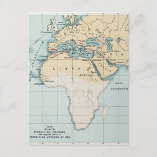 MAP: PHOENICIAN EMPIRE POSTCARD