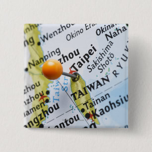 Map pin placed in Taipei, Taiwan on map,