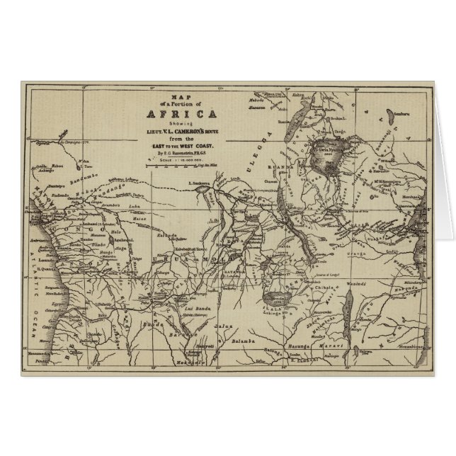 Map Portion of Africa | Cameron's Route (Front Horizontal)