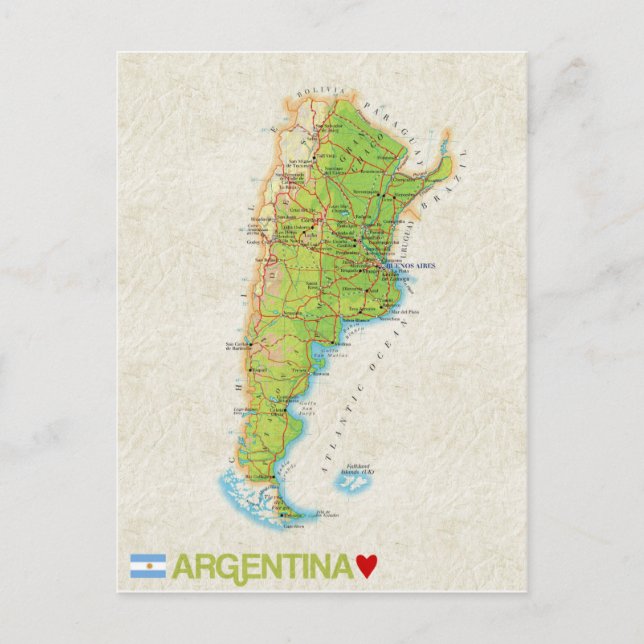 MAP POSTCARDS Argentina (Front)