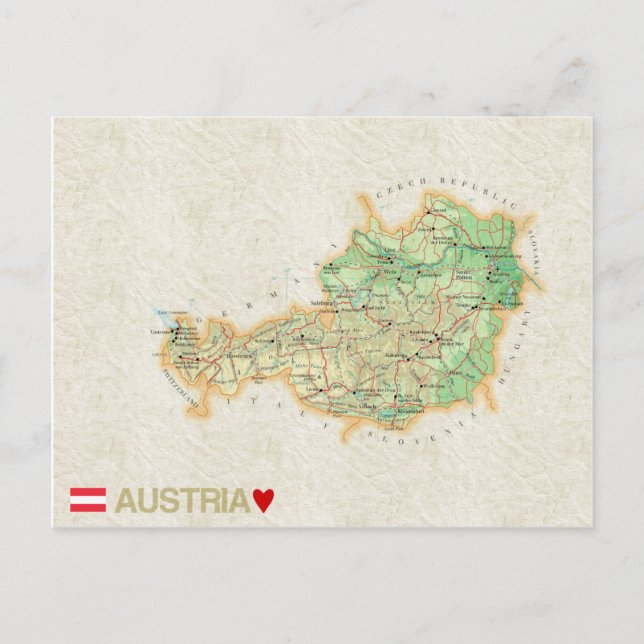 MAP POSTCARDS ♥ Austria (Front)