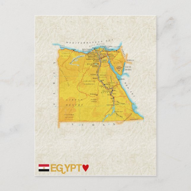 MAP POSTCARDS ♥ Egypt (Front)