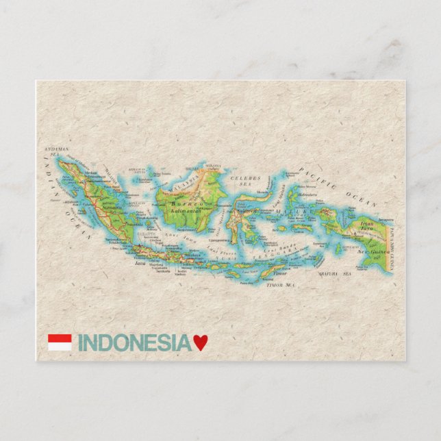 MAP POSTCARDS ♥ Indonesia (Front)