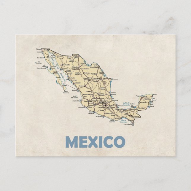 MAP POSTCARDS ♥ Mexico (Front)