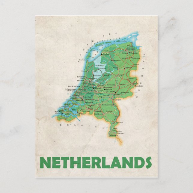 MAP POSTCARDS ♥ Netherlands (Front)