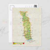 MAP POSTCARDS ♥ Togo (Front/Back)