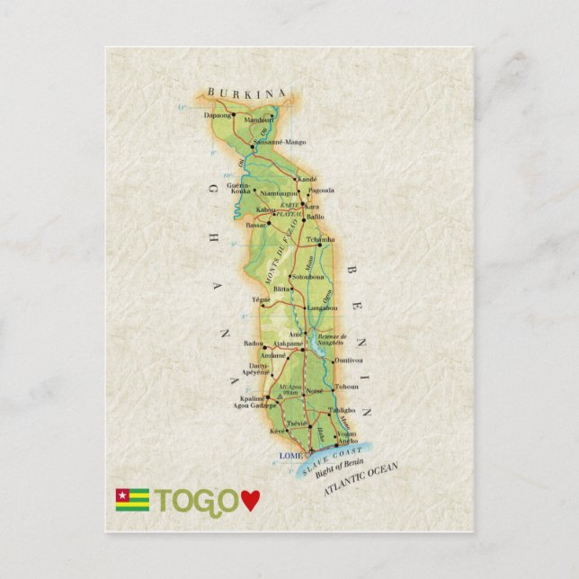 MAP POSTCARDS ♥ Togo (Front)