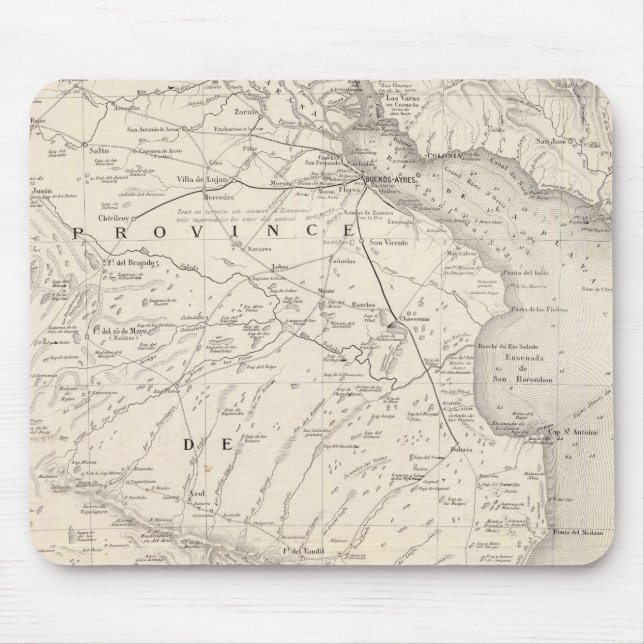 Map, Province of Buenos Aires, neighbouring Mouse Pad (Front)