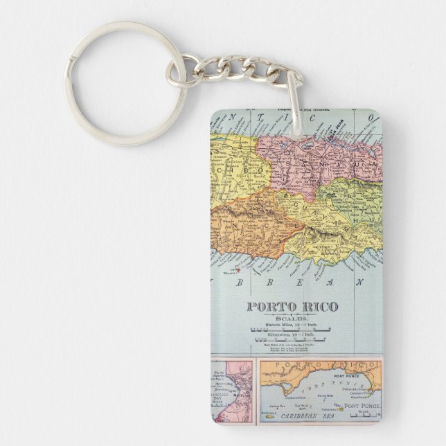 MAP: PUERTO RICO, 1900 KEY RING (Front)