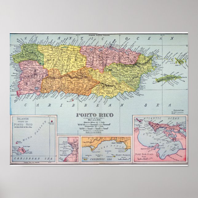 MAP: PUERTO RICO, 1900 POSTER (Front)