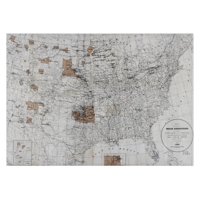 MAP: RESERVATIONS, 1888 CUTTING BOARD (Front)