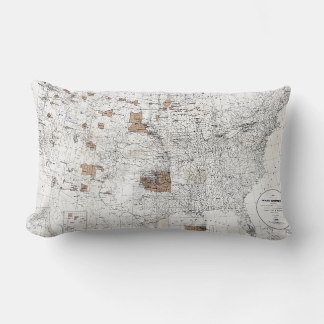 MAP: RESERVATIONS, 1888 LUMBAR CUSHION (Front)