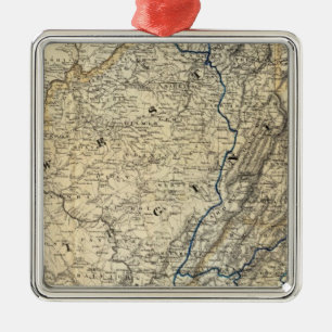 Map Richmond and Louisville RR Metal Tree Decoration