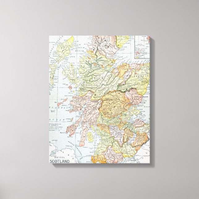 MAP: SCOTLAND CANVAS PRINT (Front)
