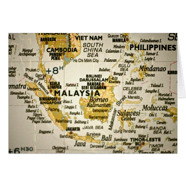 Map showing Malaysia Card (Front Horizontal)