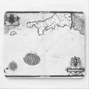 Map showing the route of the Armada fleet Mouse Pad