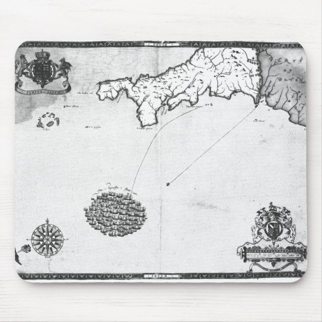 Map showing the route of the Armada fleet Mouse Pad (Front)