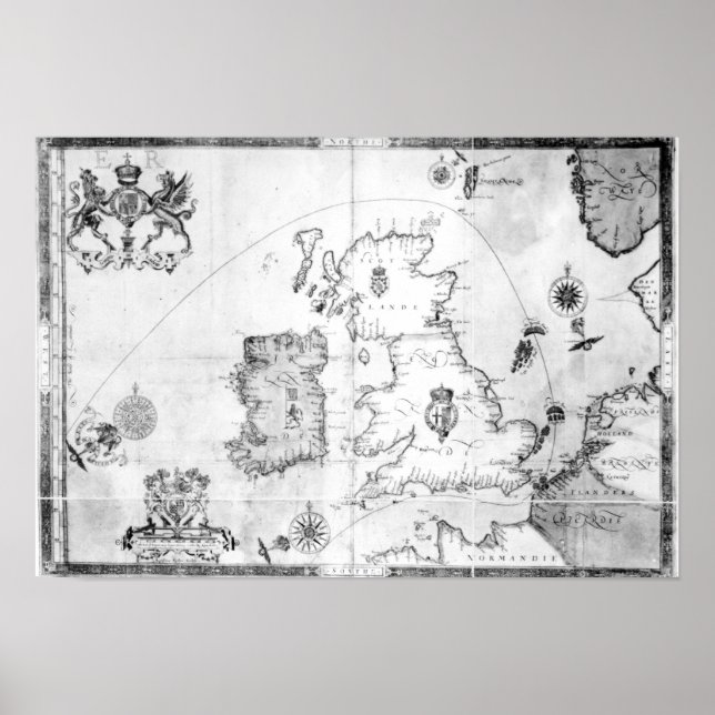 Map showing the route of the Armada fleet Poster (Front)