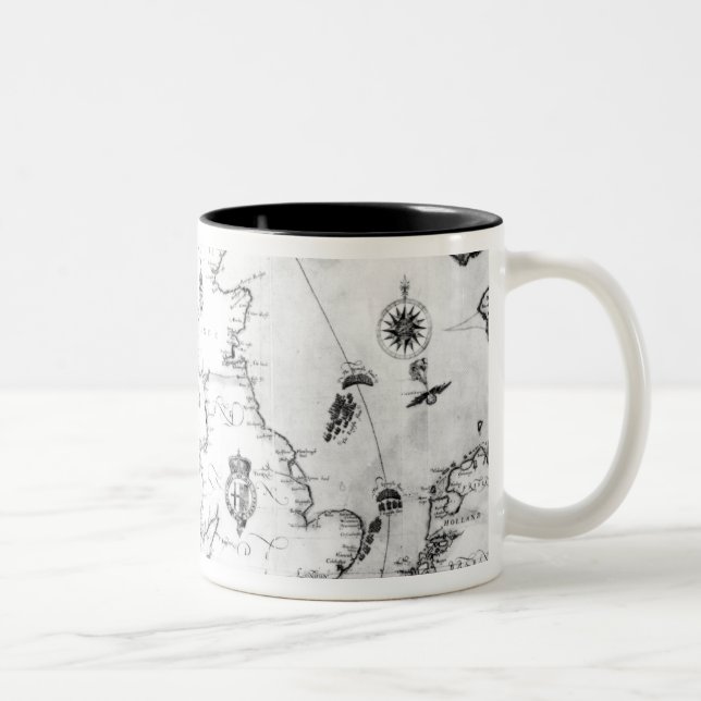 Map showing the route of the Armada fleet Two-Tone Coffee Mug (Right)