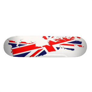 Map UK Flag Skate Board