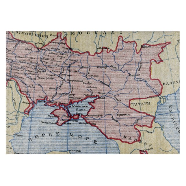 MAP: UKRAINE, c1906 Cutting Board (Front)