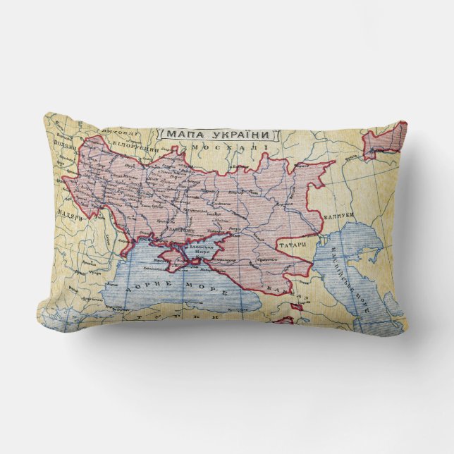 MAP: UKRAINE, c1906 Lumbar Cushion (Front)