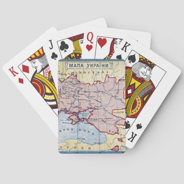 MAP: UKRAINE, c1906 Playing Cards (Back)