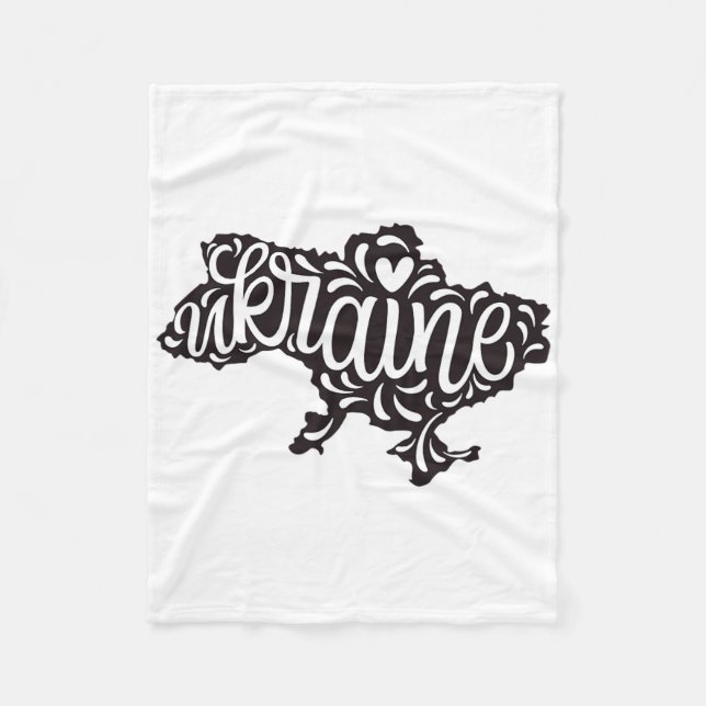 Map Ukraine - Ukrainian National Emblem  Fleece Blanket (Front)