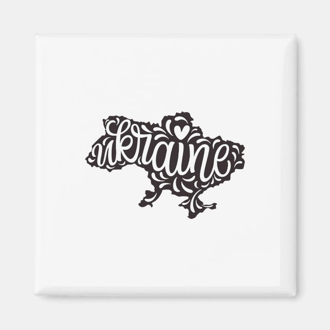 Map Ukraine - Ukrainian National Emblem  Magnet (Front)