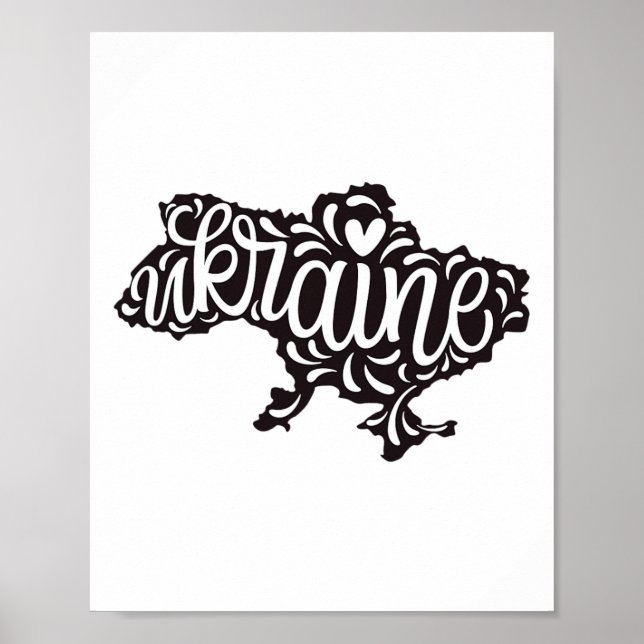 Map Ukraine - Ukrainian National Emblem  Poster (Front)