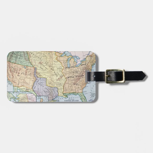 Map: US Expansion, 1905 Luggage Tag (Front Horizontal)