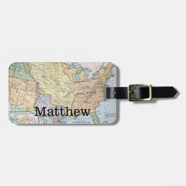 Map: US Expansion, 1905 Luggage Tag (Front Horizontal)
