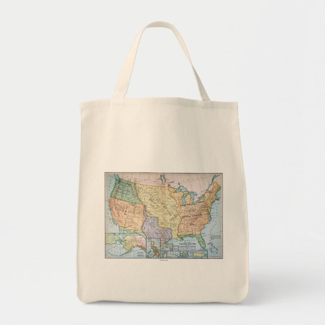 Map: US Expansion, 1905 Tote Bag (Front)