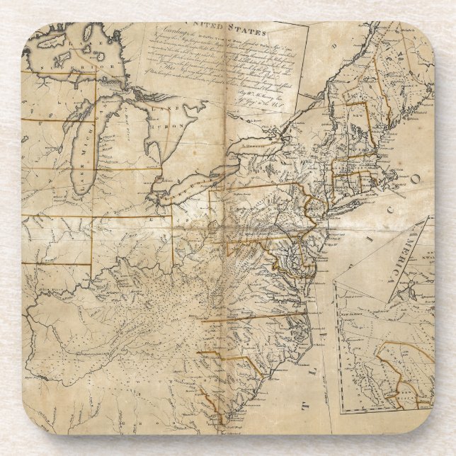 MAP: USA, 1783 COASTER (Front)