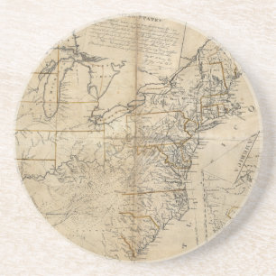 MAP: USA, 1783 COASTER