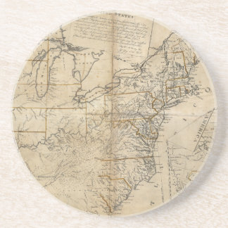 MAP: USA, 1783 COASTER