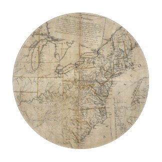 MAP: USA, 1783 CUTTING BOARD
