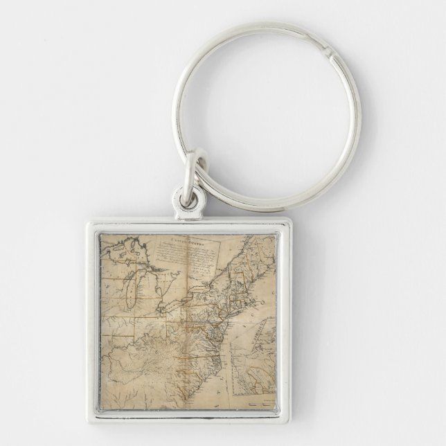 MAP: USA, 1783 KEY RING (Front)
