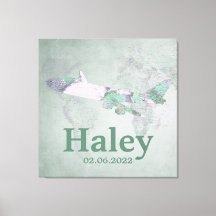 Map Vintage Pink Aeroplane Decor Personalised