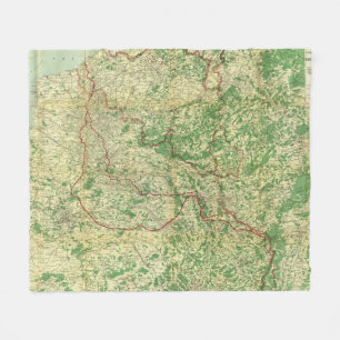 Map Western Front Fleece Blanket