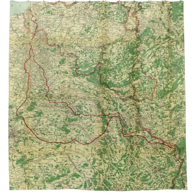 Map Western Front Shower Curtain (Front)