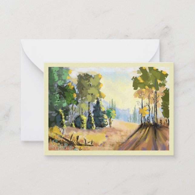 Map with forest landscape and undergrowth. card (Front)