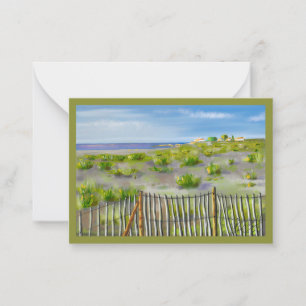 Map with seaside and dune. card