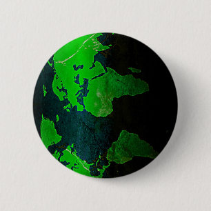 Map World Digital Earth Geography Green Shine Styl 6 Cm Round Badge